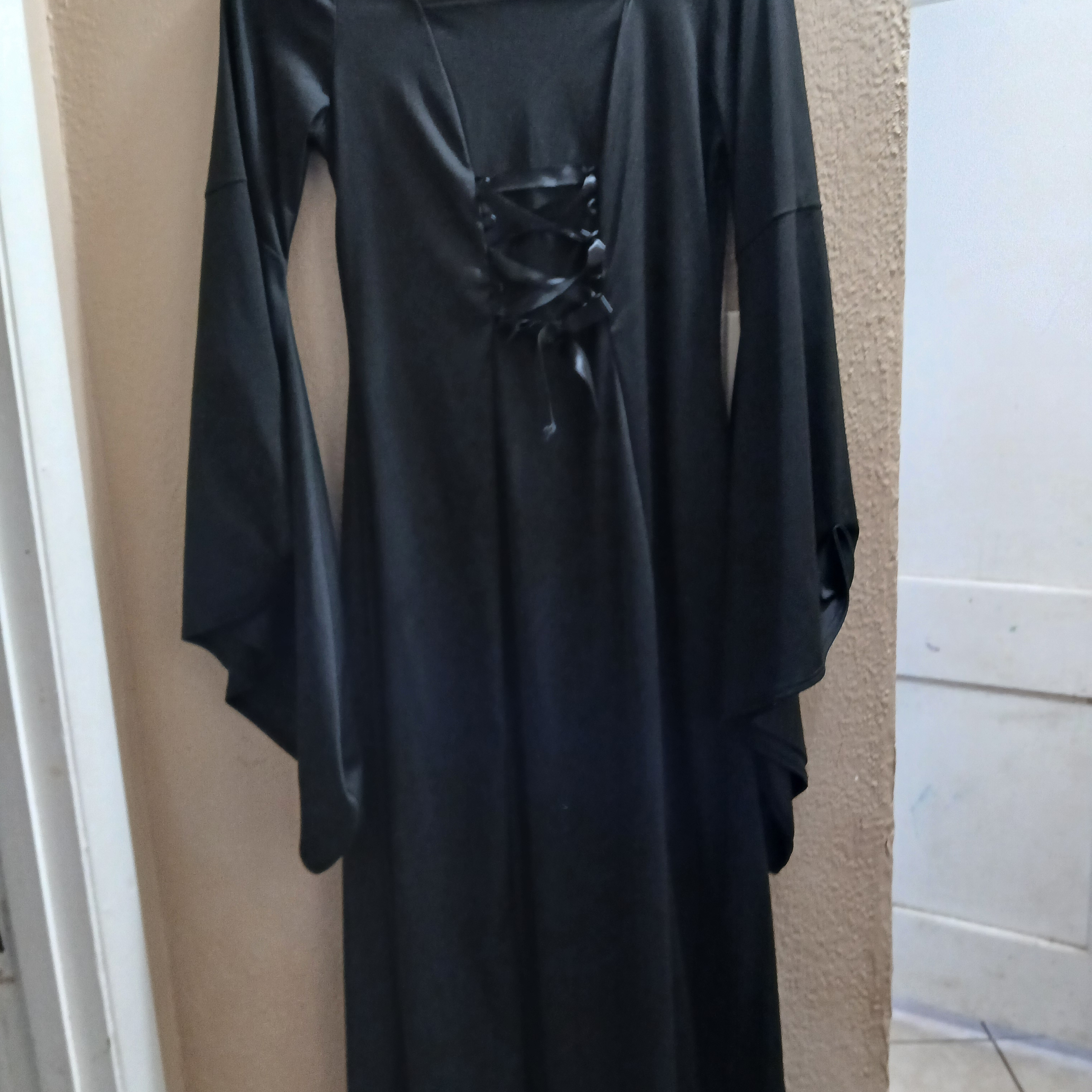 California Costumes Black Maxi Dress With LaceUp Front
